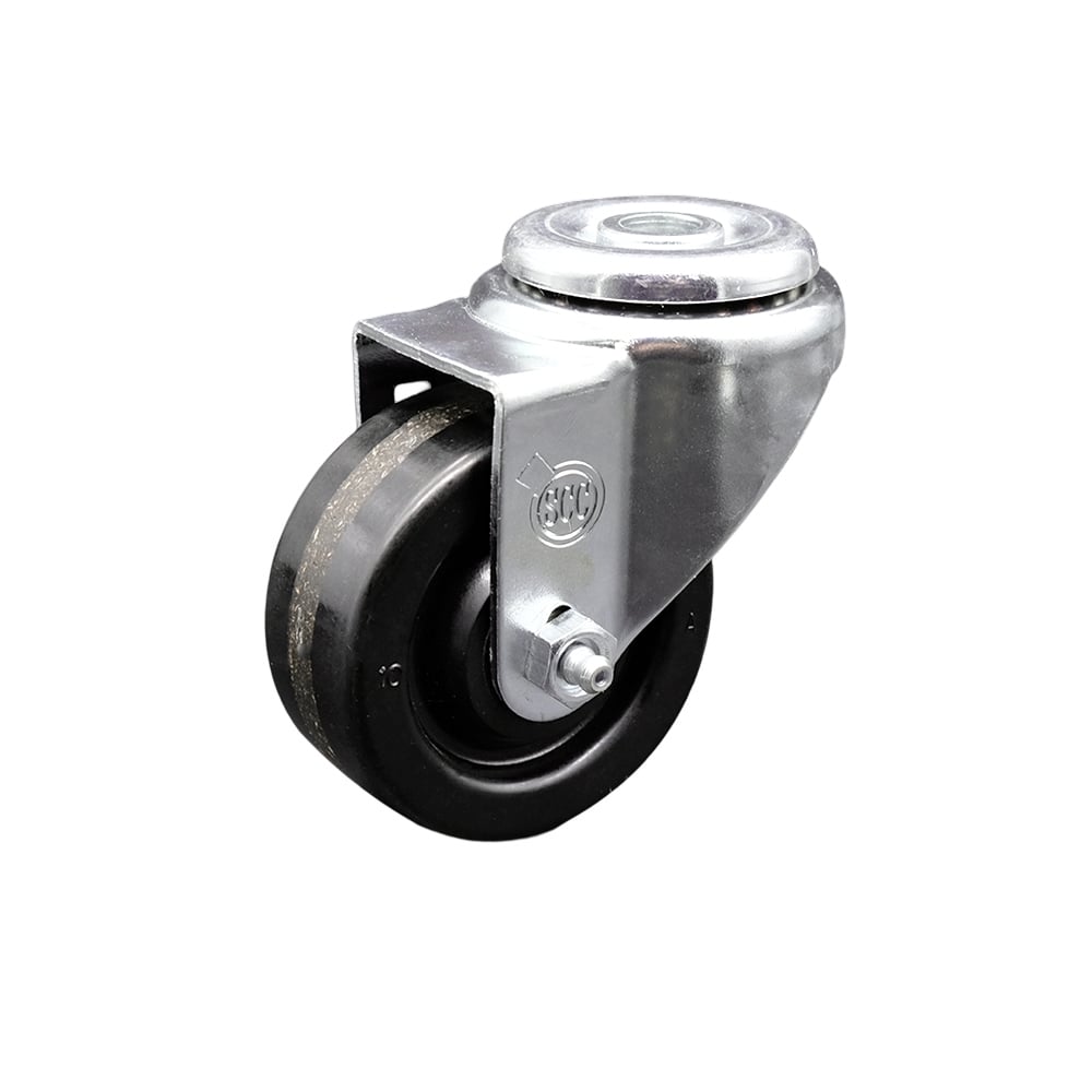 SCC-SSBH20S314-PHS Stainless Steel Phenolic Swivel Bolt Hole Caster with 3 x 1.25 in. Black Wheel