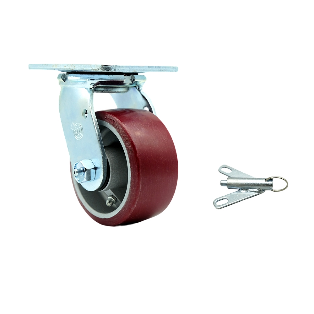 Stainless Steel Heavy Duty Swivel Caster - Maroon - 4 in. - 700 lbs Capacity