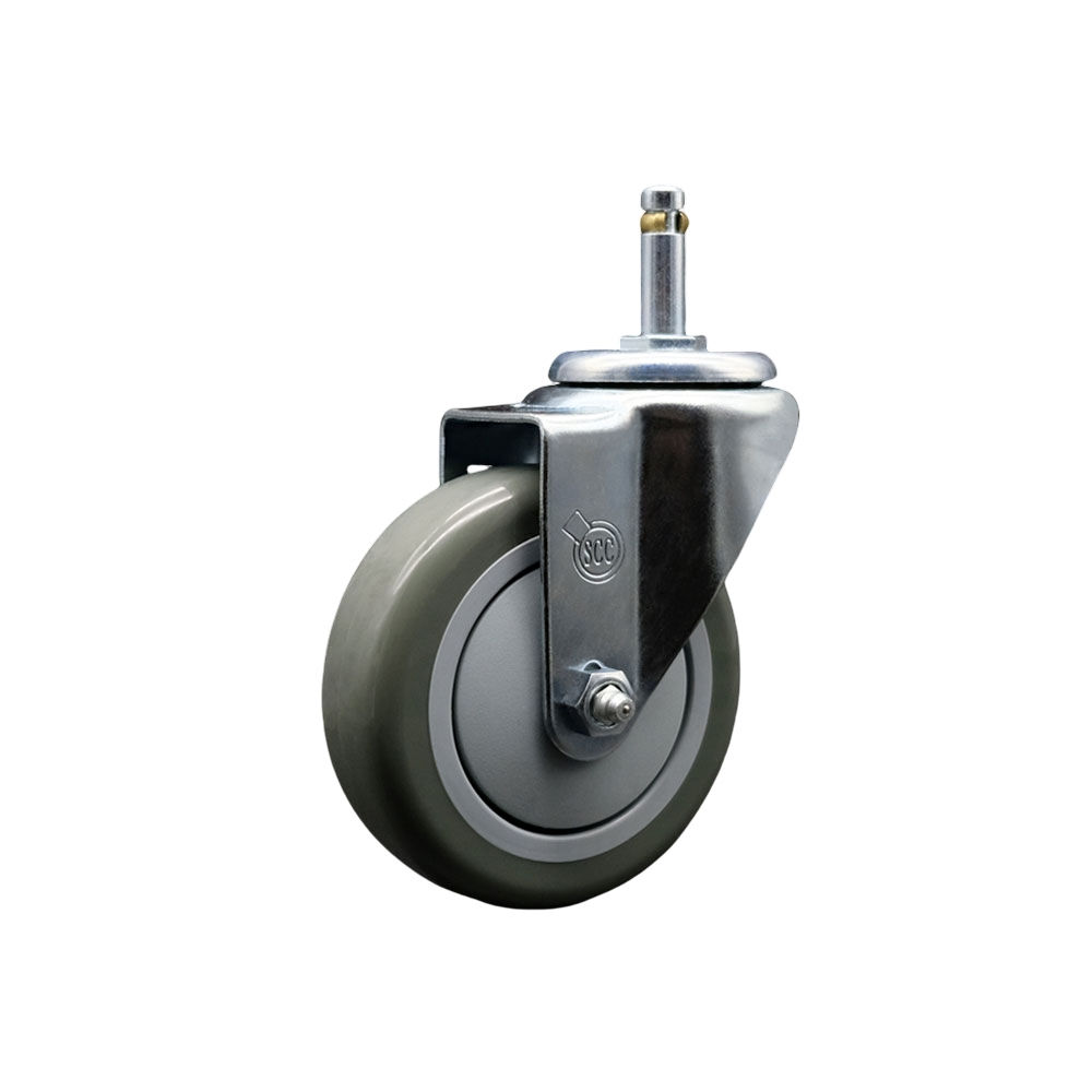 Replacement for Colson Caster 2.04251.95 MTG2 - Polyurethane Swivel Grip Ring Stem Caster with 4 in. Gray Wheel & 0.43 in. Stem - 350 lbs Capacity