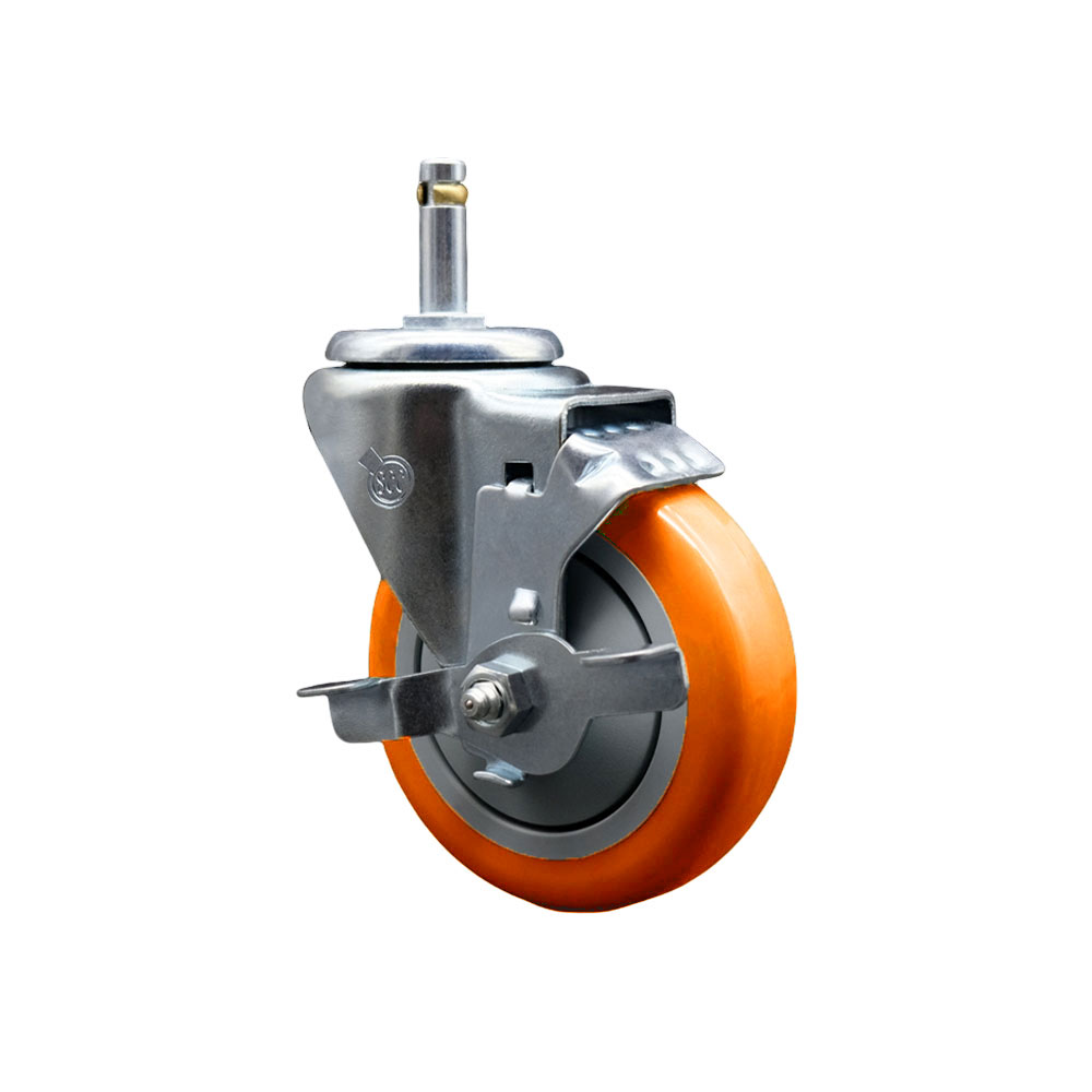 Replacement for Colson Caster 2.04251.95 MTG2 BRK1 - Polyurethane Swivel Grip Ring Stem Caster - 350 lbs Capacity