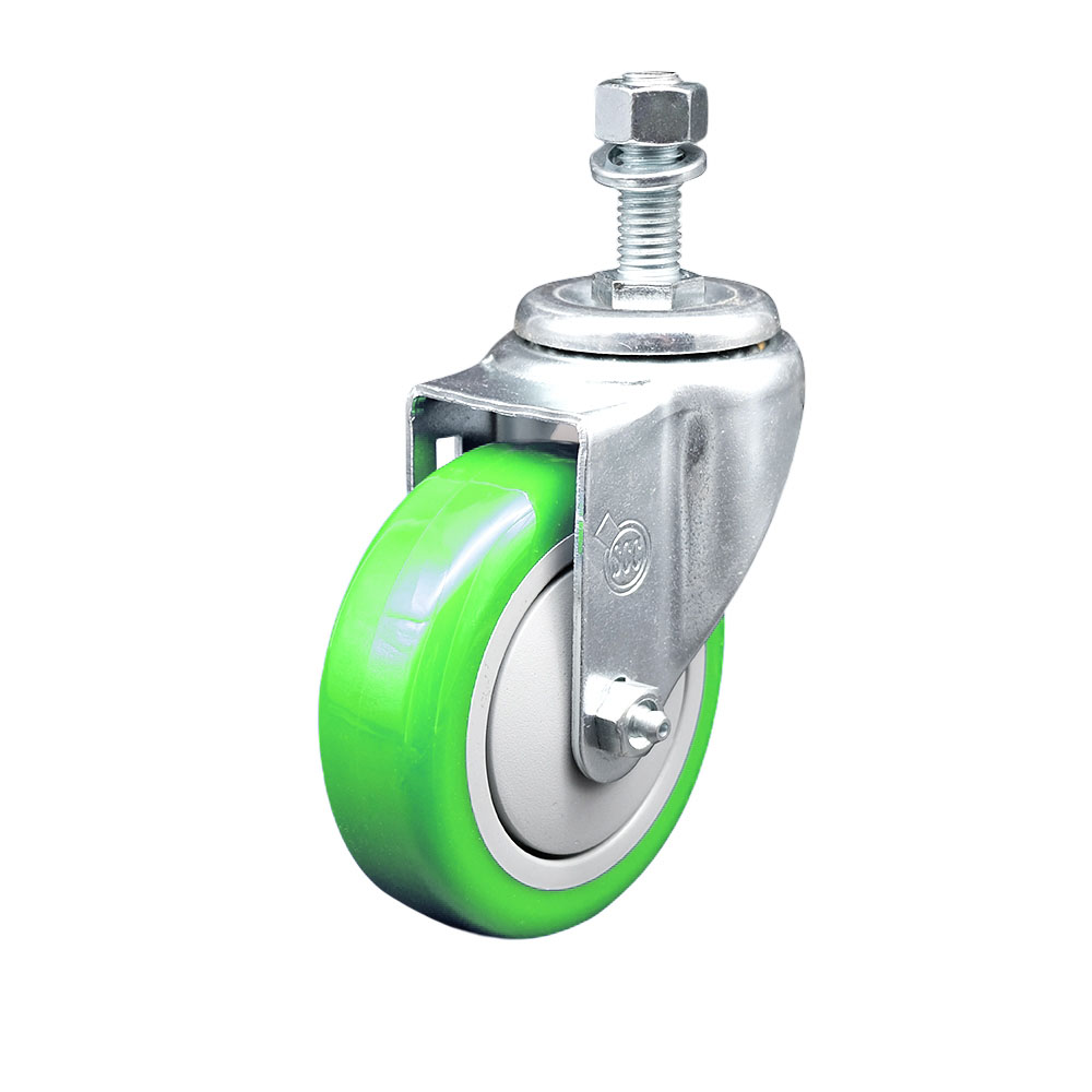 Replacement for Colson Caster 2.04254.95 MTG10 - Polyurethane Swivel Threaded Stem Caster with 4 in. Green Wheel & 0.5 x 0.75 in. Stem