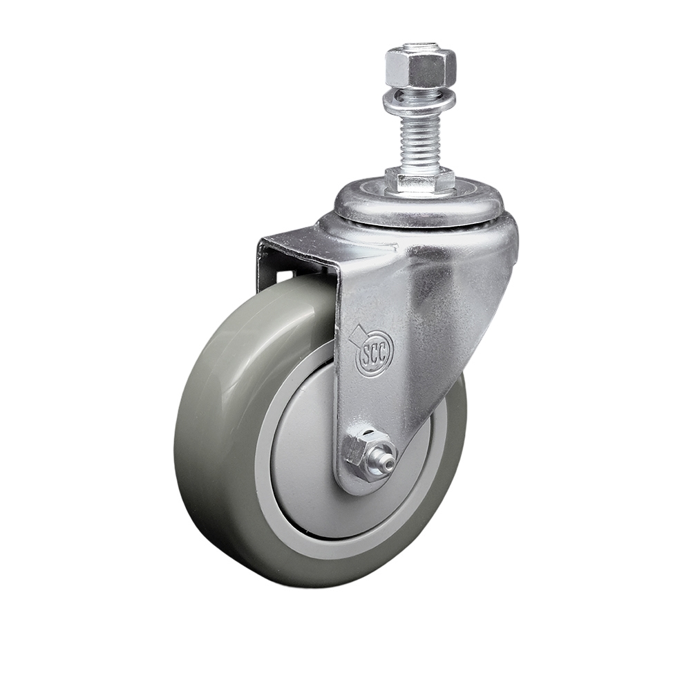 Replacement for Colson Caster 2.04254.95 MTG15 - Polyurethane Swivel Threaded Stem Caster with 4 in. Gray Wheel & 0.75 x 1.75 in. Stem