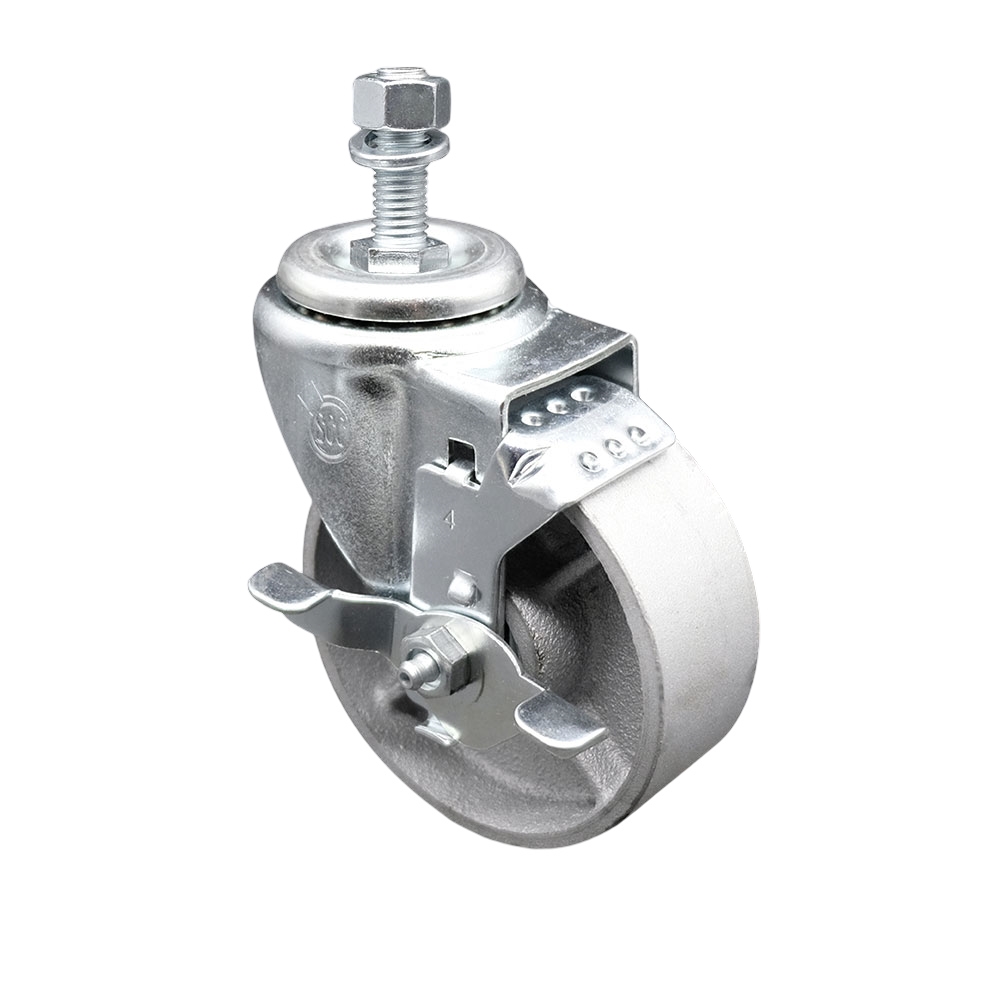 COL-SCC-TS20S414-SSS-TLB-121315 Replacement for Colson Caster 2.04254.12 BRK1 - Semi Steel Cast Iron Swivel Threaded Stem Caster
