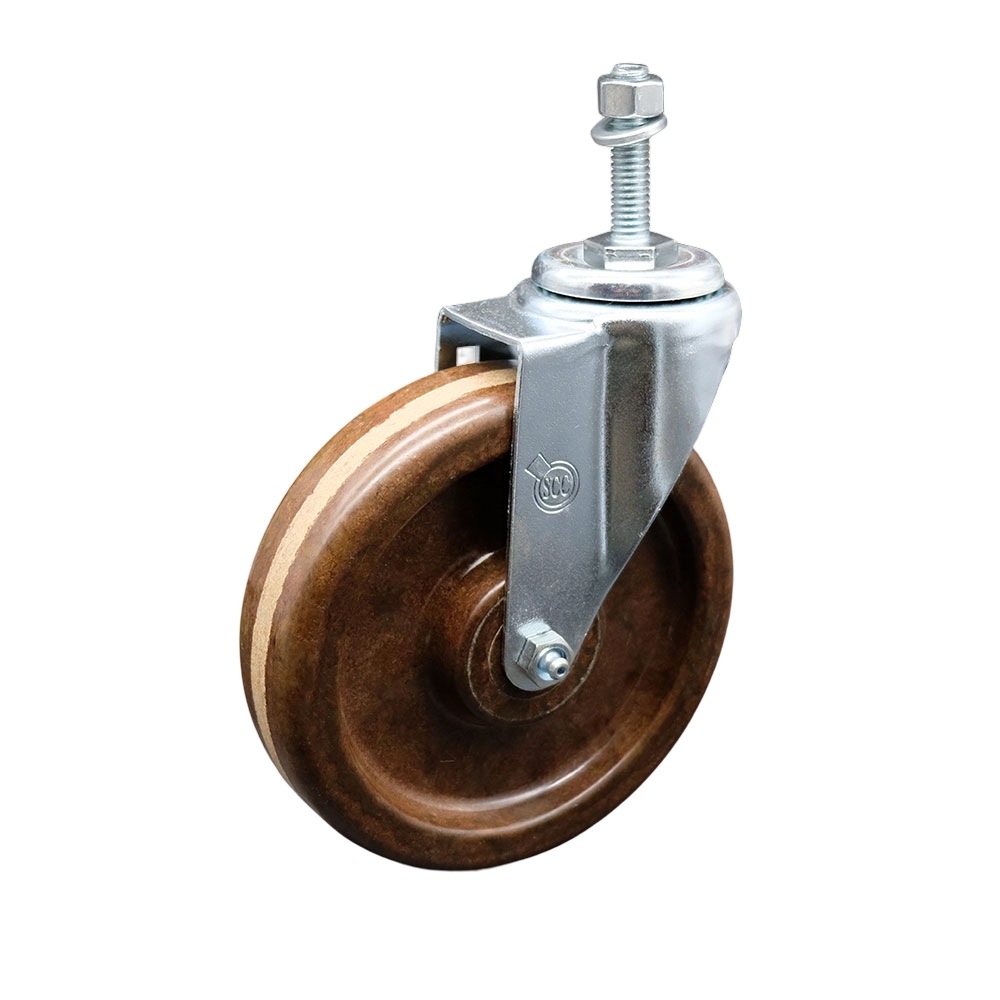 SCC-TS20S615-PHSHT-M1015 High Temperature Phenolic Swivel Threaded Stem Caster 6 x 1.5 in. Brown Wheel & 10 mm Stem