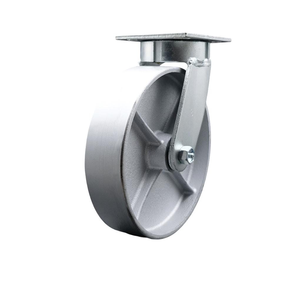 Replacement Caster for Grainger Caster P25S-C080R-14 489D67 - Kingpinless Swivel Top Plate Heavy Duty Caster with 8 in. Semi Steel Cast Iron Wheel
