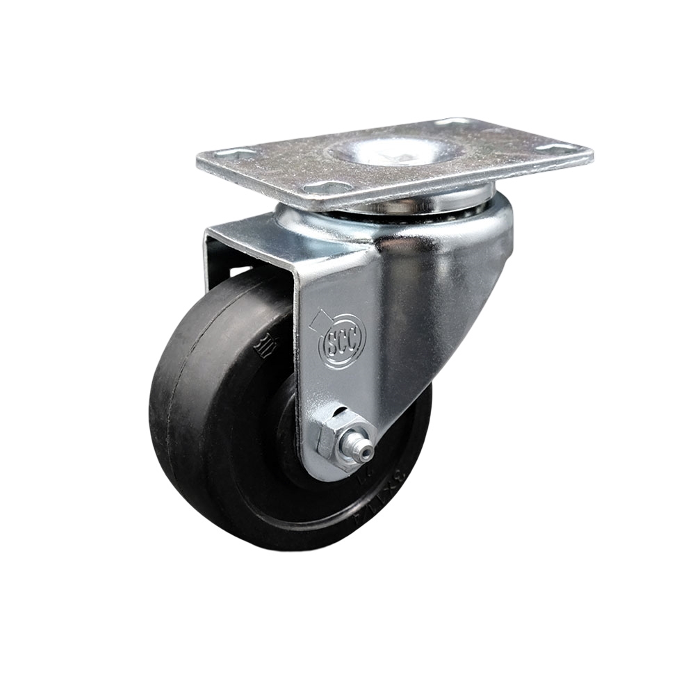 Replacement Caster for Rubbermaid Caster FG3600L40000 - Swivel Top Plate Caster with 3 in. Soft Rubber Wheel - Fits Rubbermaid Models FG265000BLA
