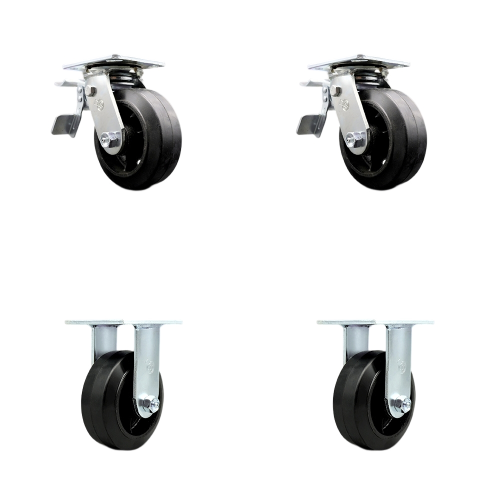 FRO-SCC-TTL30S520-RSR-2-R-2 Replacement Set for Frontier Casters - Swivel Top Plate Casters with 5 in. Rubber on Metal Wheels