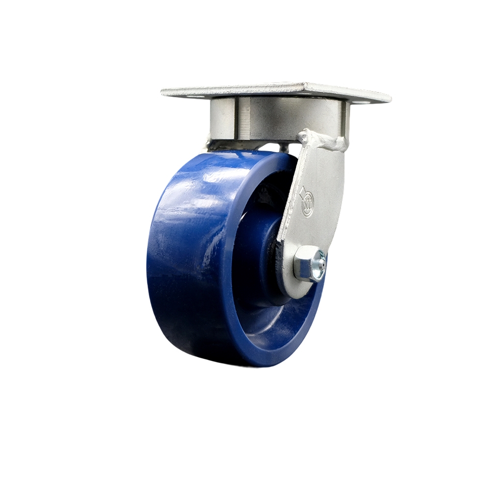 SCC-KP30S520-SPUB Heavy Duty Kingpinless Swivel Top Plate Caster with 5 in. Solid Polyurethane Wheel & Ball Bearings - 1000 lbs Capacity per Caster