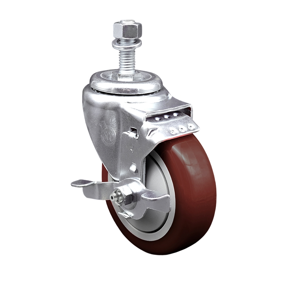 COL-SCC-TS20S414-PPUB-MRNTLB-3410134 Replacement for Colson Caster 2.04254.95 MTG15 BRK1 - Polyurethane Swivel Threaded Stem Caster