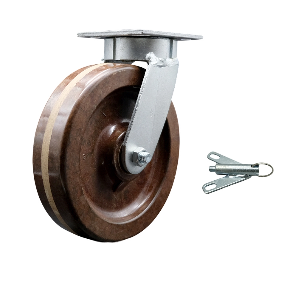 Heavy Duty Kingpinless Swivel Caster - Bronze - 8 in. - 1250 lbs Capacity