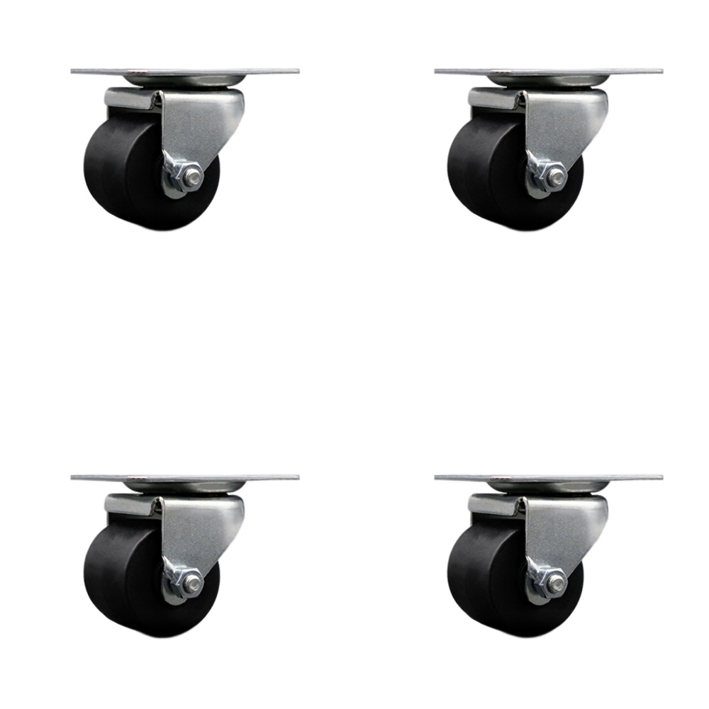Replacement Set for StarTech Casters RKCASTER2-Swivel Low Profile Top Plate Casters with 2 x 1.81 in. Polyolefin Wheel - 1200 lbs Total Capacity