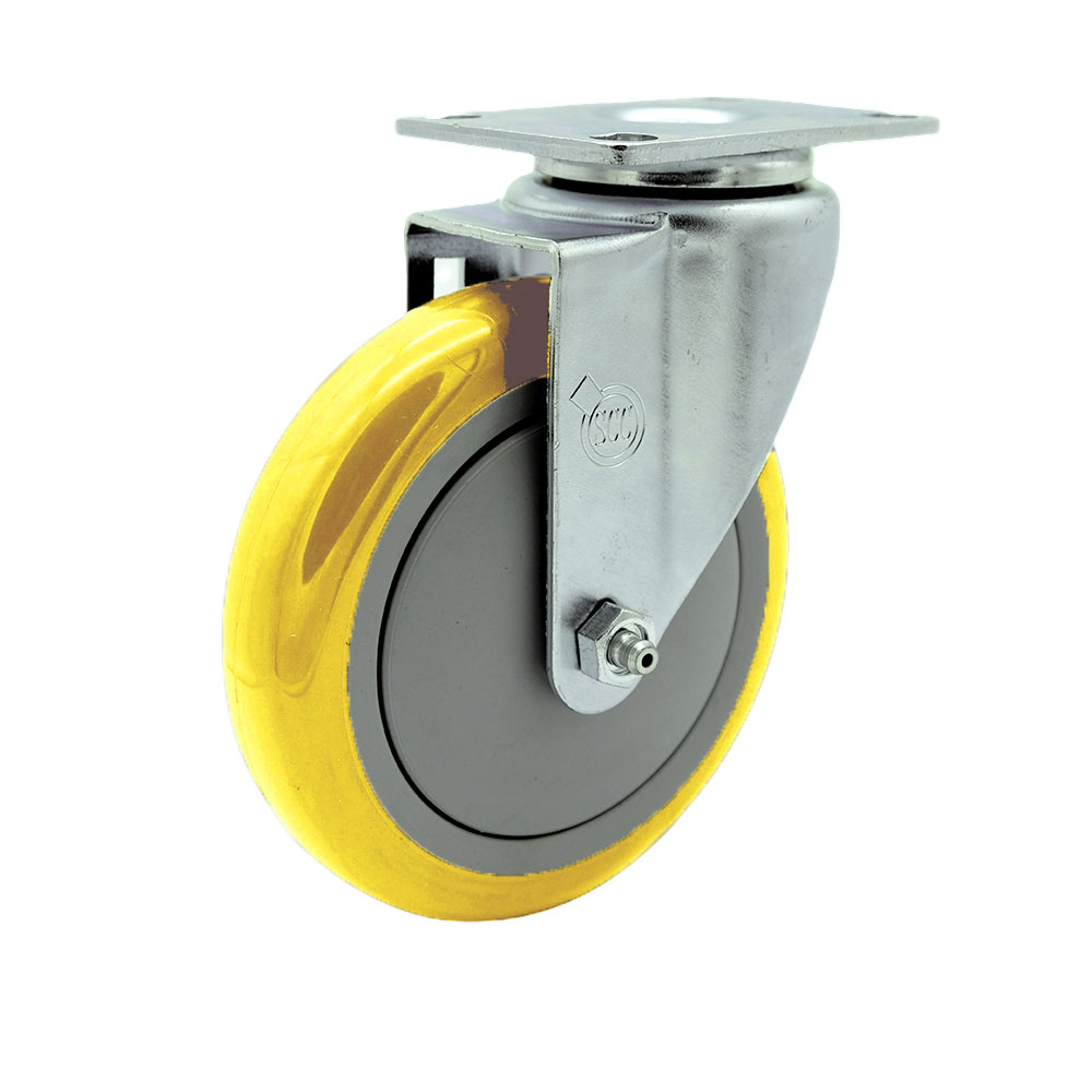 Swivel Caster - Yellow - 5 in. Wheel - 350 lbs Capacity