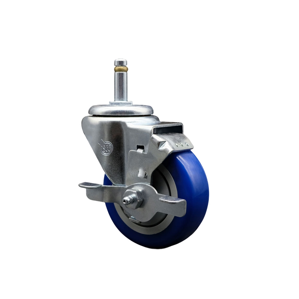 COL-SCC-GR20S3514-PPUB-BLUE-TLB-845 Replacement for Colson Caster 2.03251.95 MTG7 BRK1 - Polyurethane Swivel Grip Ring Stem Caster - 300 lbs Capacity
