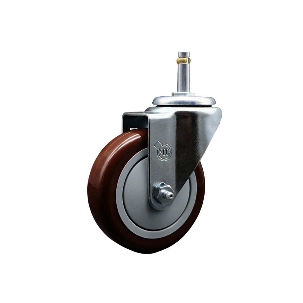 Replacement for Colson Caster 2.04251.95 MTG2 - Polyurethane Swivel Grip Ring Stem Caster with 4 in. Maroon Wheel & 0.43 in. Stem - 350 lbs Capacity