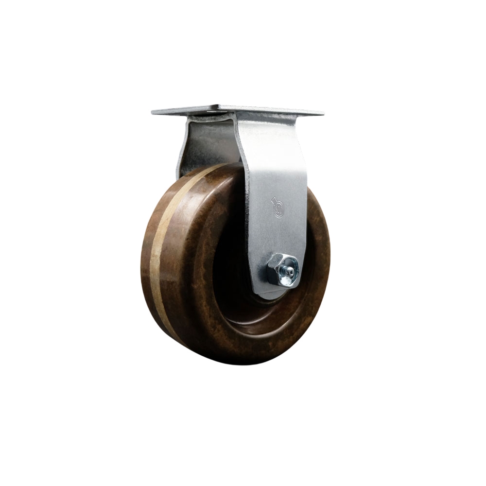 SCC-20R420-PHRHT Rigid Top Plate Caster Brown 4 in. by 2 in. High Temperature Phenolic Wheel Roller Bearing
