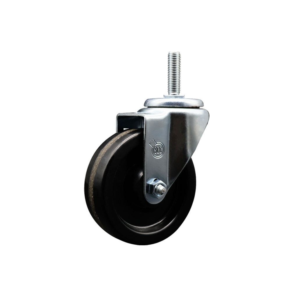 SCC-TS20S414-PHR-34212 Phenolic Swivel Threaded Stem Caster with 4 x 1.25 in. Black Wheel & 0.75 in. Stem
