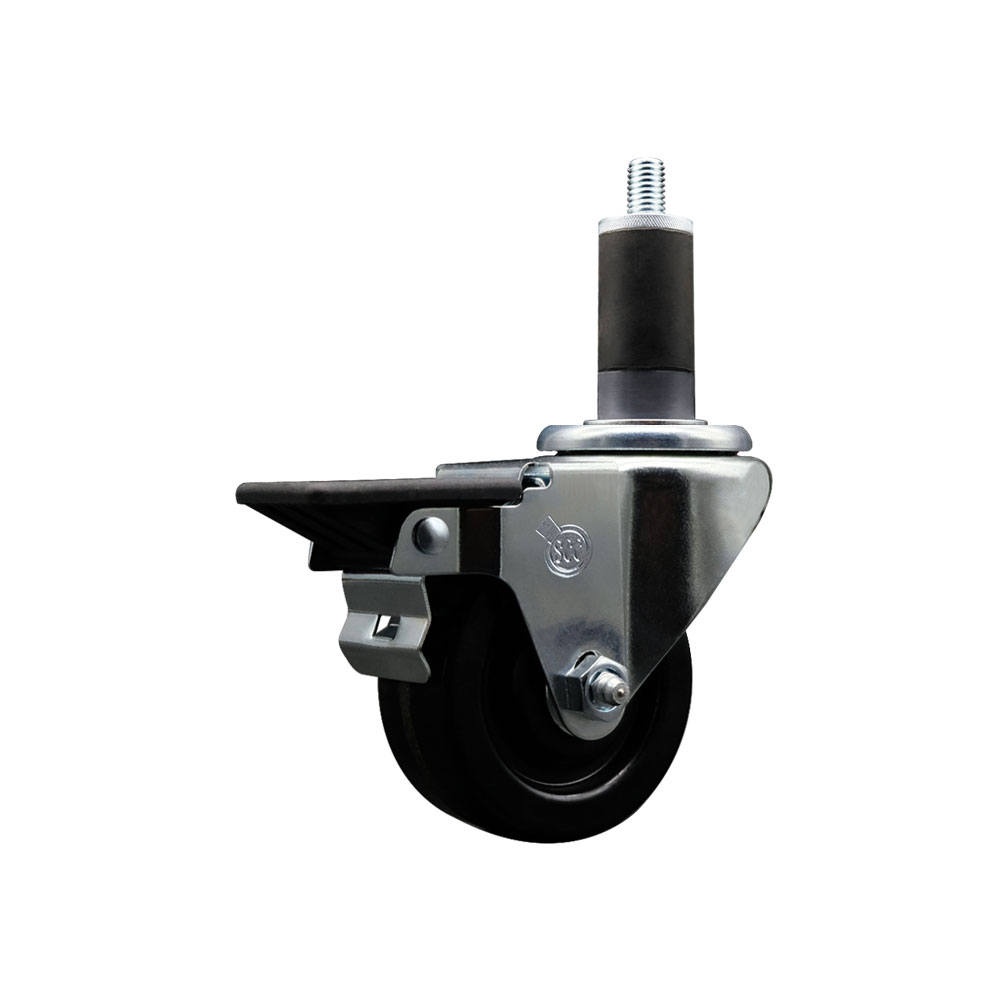 Phenolic Swivel Caster - Black - 3 in. Wheel - Posi Lock Brake