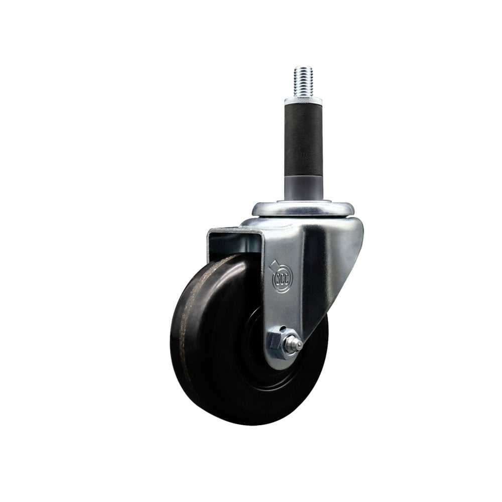 SCC-EX20S3514-PHS-1 Phenolic Swivel Expanding Stem Swivel Caster with 3.5 in. Black Wheel & 1 in. Stem