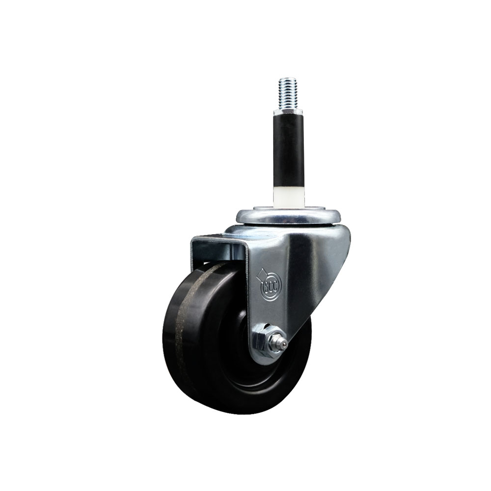 SCC-EX20S314-PHS-78 Phenolic Swivel Expanding Stem Swivel Caster with 3 in. Black Wheel & 0.87 in. Stem