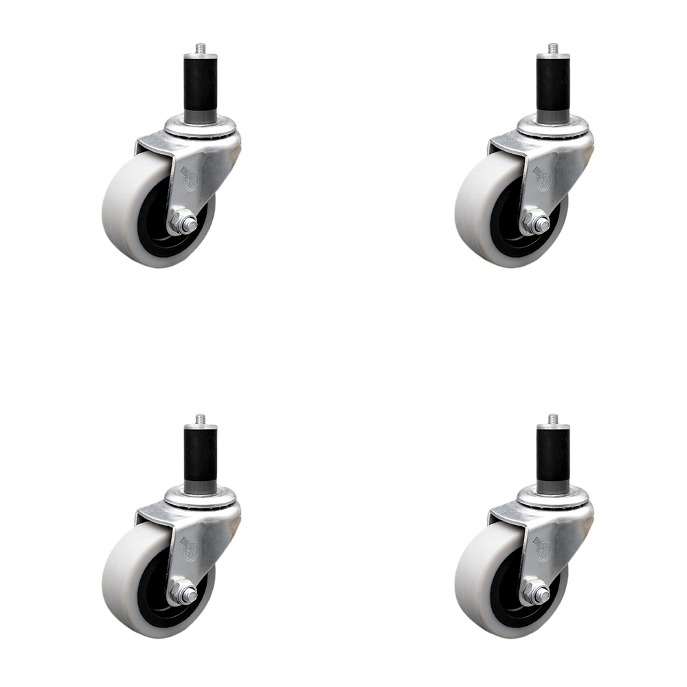 SCC-EX05S210-TPRS-138-4 2 in. Swivel Thermoplastic Rubber Caster Wheels & 1.38 in. Expanding Adapter Stem Caster - Set of 4