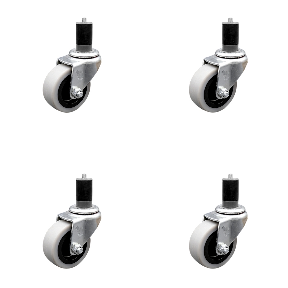 SCC-EX05S210-TPRS-158-4 2 in. Swivel Thermoplastic Rubber Caster Wheels & 1.63 in. Expanding Adapter Stem Caster - Set of 4