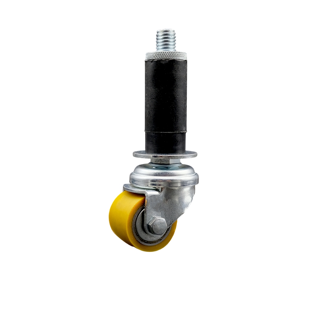 SCC-EX04S13810-PUB-1 Low Profile Polyurethane Swivel Expanding Adapter Stem Caster with 35 x 27 mm Yellow Wheel & 1 in. Stem