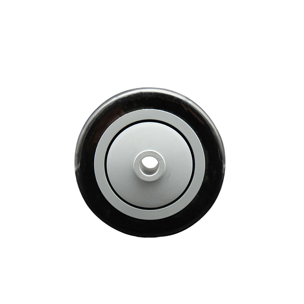 SCC-PPUB3514-BLK 3.5 x 1.25 in. Black Polyurethane on Gray Polyolefin Wheel with Precision Ball Bearing - 0.38 in. Bore Non Marking & Non Marring