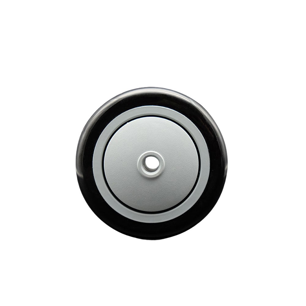 SCC-PPUB414-BLK 4 x 1.25 in. Black Polyurethane on Gray Polyolefin Wheel with Precision Ball Bearing - 0.38 in. Bore Non Marking & Non Marring