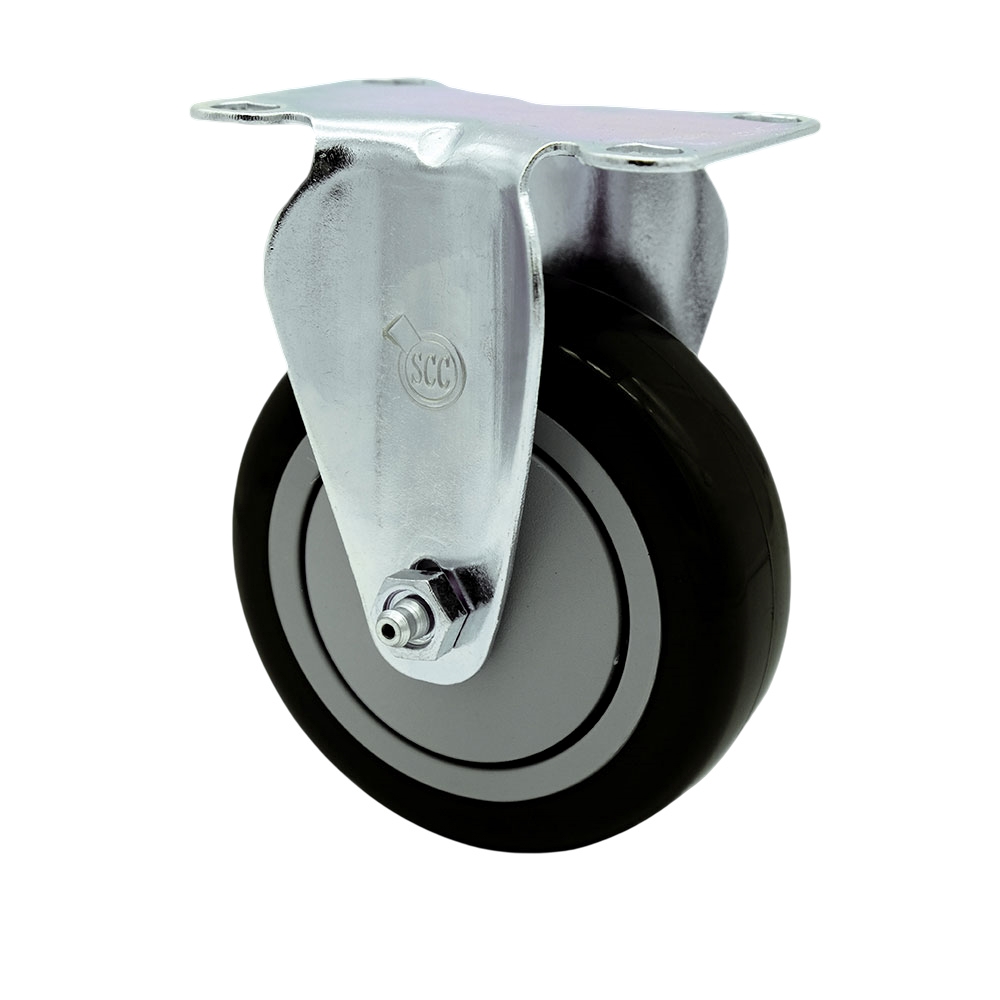SCC-20R414-PPUB-BLK-TP3 Rigid Caster with 4 in. Black Polyurethane Wheel, 4 x 4.5 in. Overall Top Plate