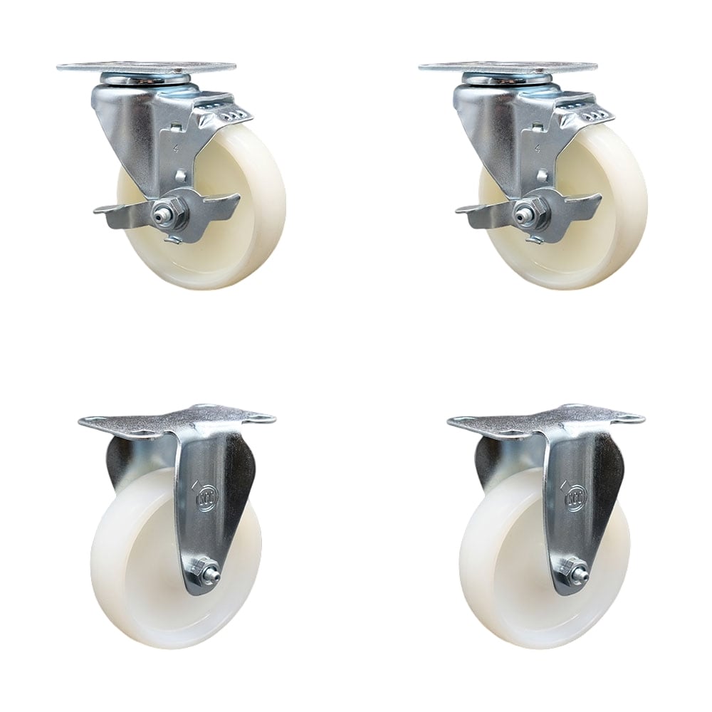 Swivel Caster Set - Nylon - 4 in. - Set of 4 - 1200 lbs Capacity