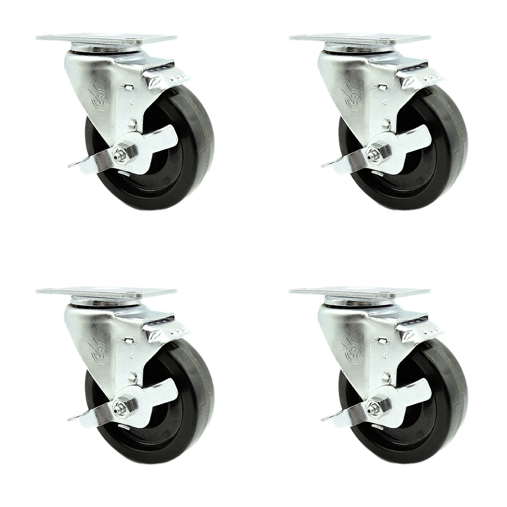 Swivel Caster - Phenolic - 4 in. - Set of 4 - Heavy Duty