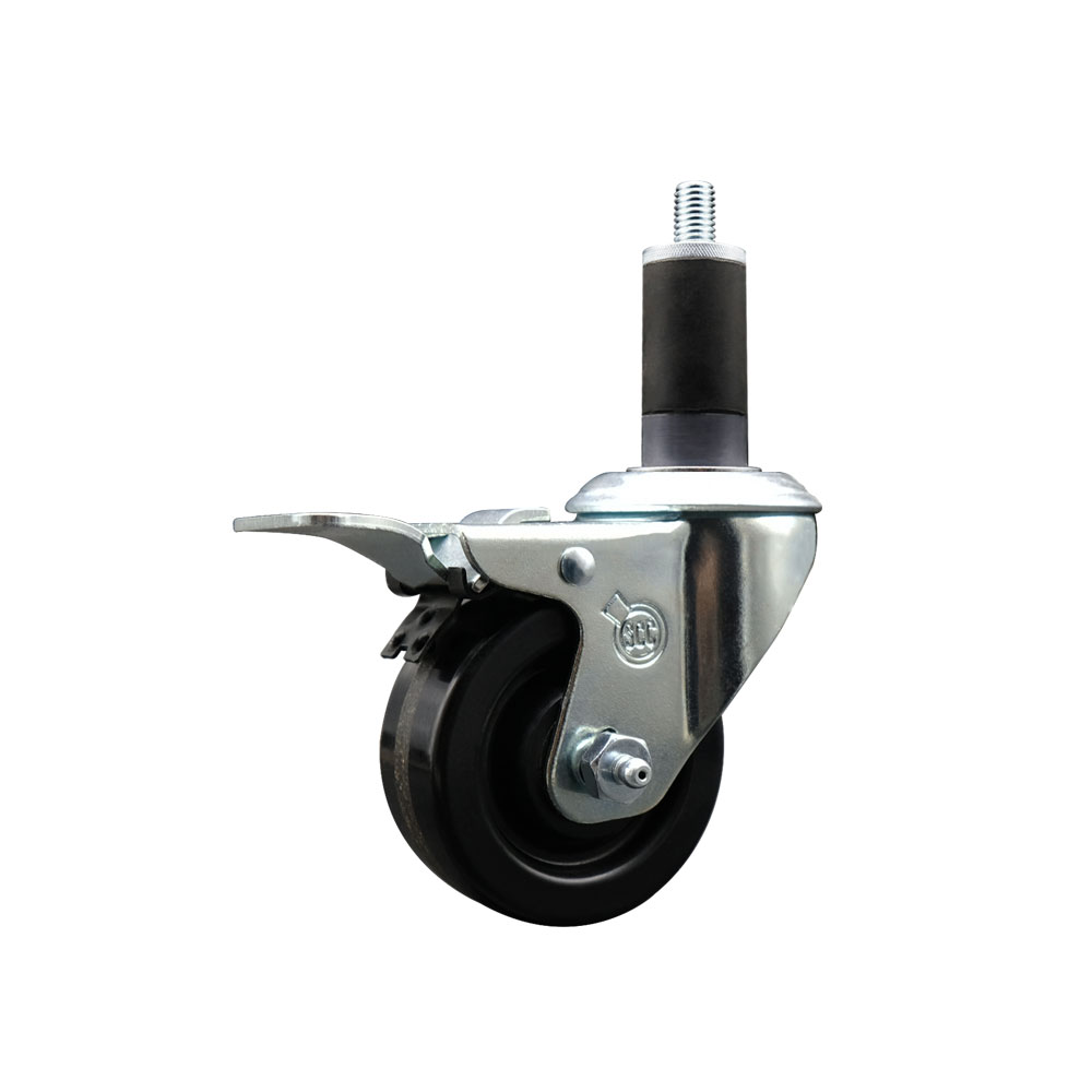 Phenolic Swivel Caster - Black - 3 in. Wheel - Total Lock Brake