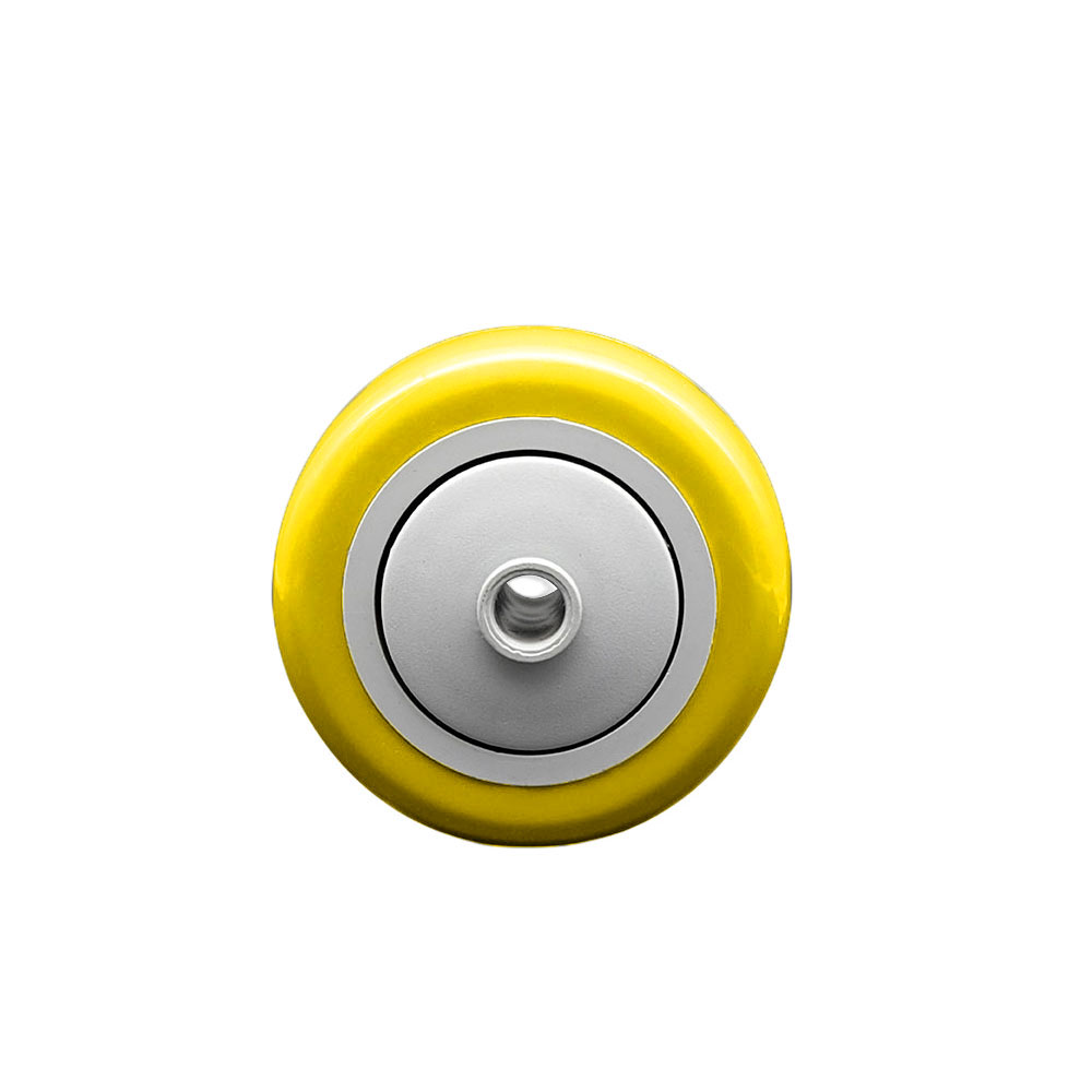 SCC-PPUB314-YEL 3 x 1.25 in. Yellow Polyurethane on Yellow Polyolefin Wheel with Precision Ball Bearing - 0.38 in. Bore Non Marking & Non Marring