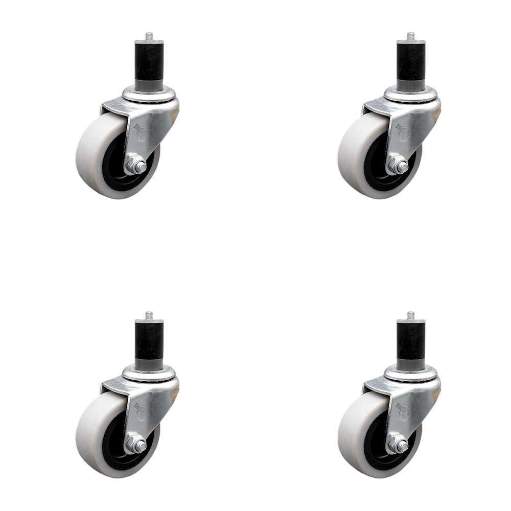 SCC-EX05S210-TPRS-134-4 2 in. Swivel Thermoplastic Rubber Caster Wheels & 1.75 in. Expanding Adapter Stem Caster - Set of 4