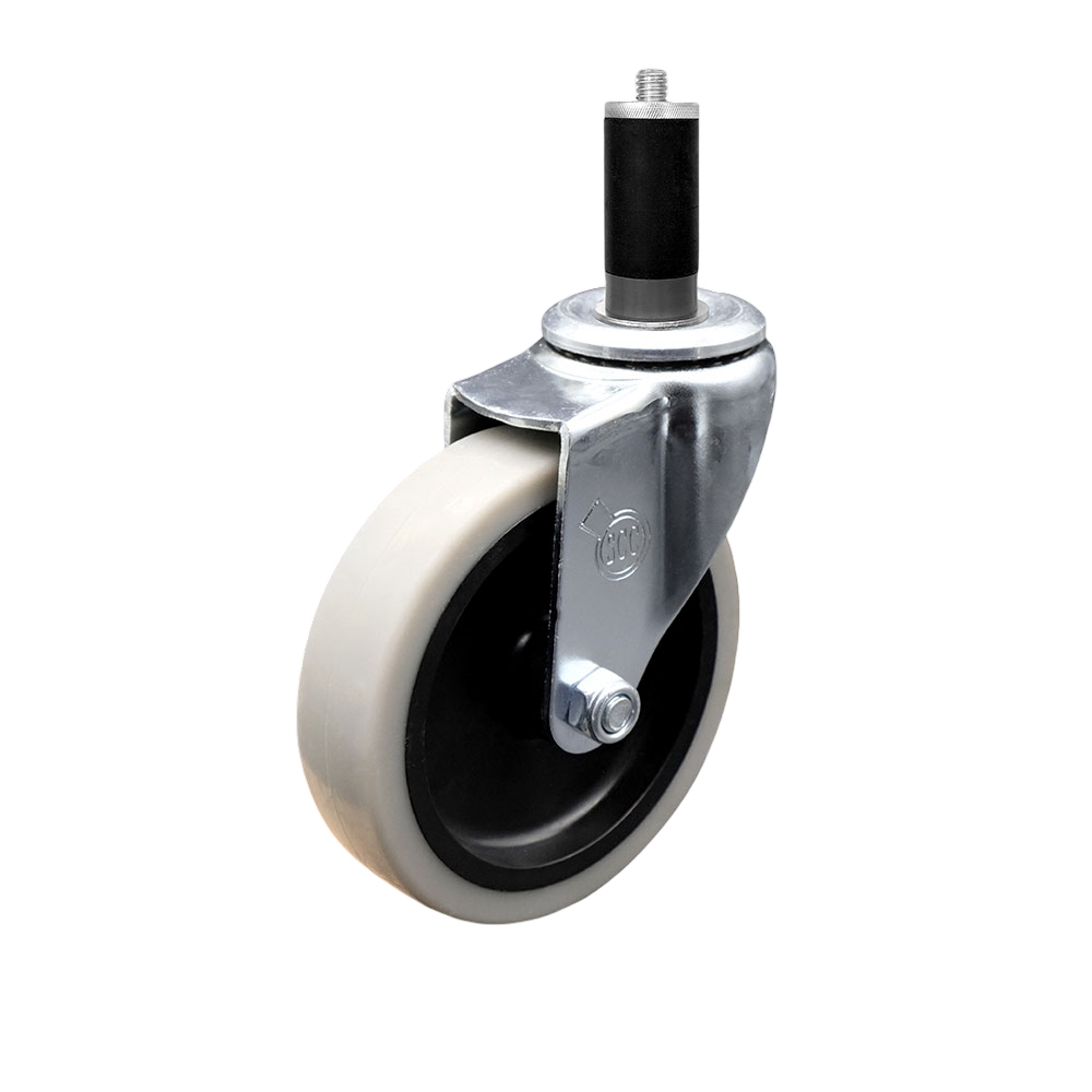SCC-EX05S410-TPRS-114 4 in. Swivel Thermoplastic Rubber Caster Wheel & 1.25 in. Expanding Adapter Stem Caster