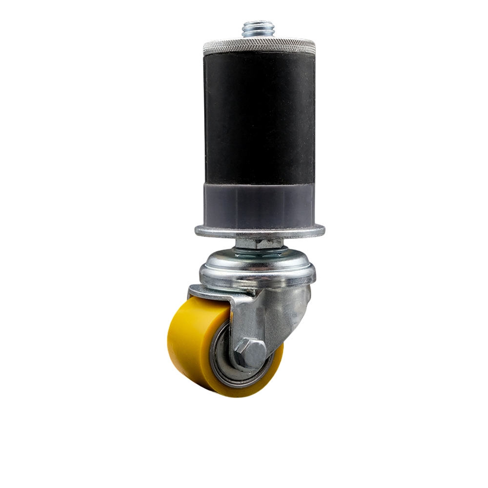 SCC-EX04S13810-PUB-178 Low Profile Polyurethane Swivel Expanding Adapter Stem Caster with 35 x 27 mm Yellow Wheel & 1.87 in. Stem