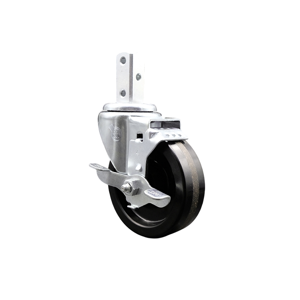 Swivel Caster - Black - 4 x 1.25 in. Wheel - Top Lock Brake