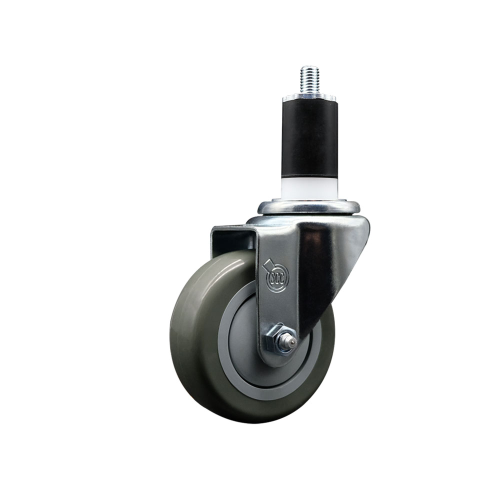 SCC-EX20S3514-PPUB-112 Polyurethane Expanding Stem Swivel Caster with 3.5 in. Gray Wheel & 1.5 in. Stem