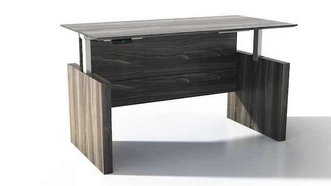 MNDSHA72LGS 72 in. Medina Height-Adjustable Straight Height Adjustable Desk - Gray Steel