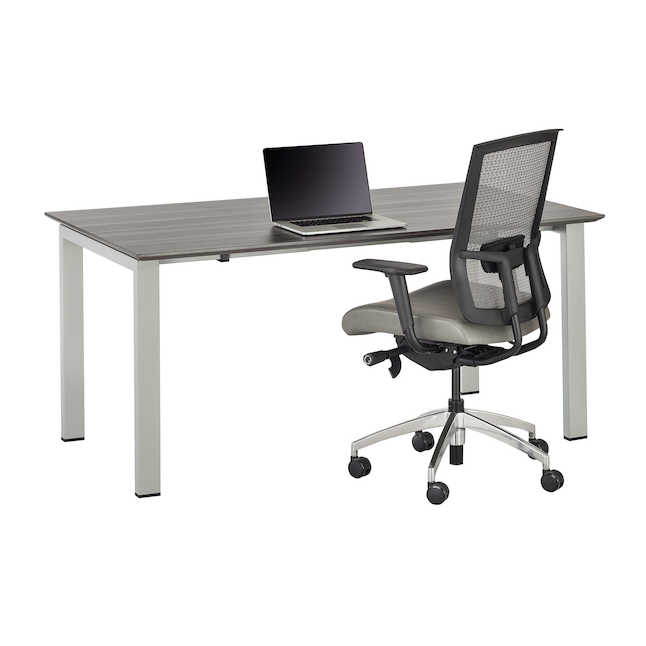 Medina Table Desk with Straight Top - Gray Steel