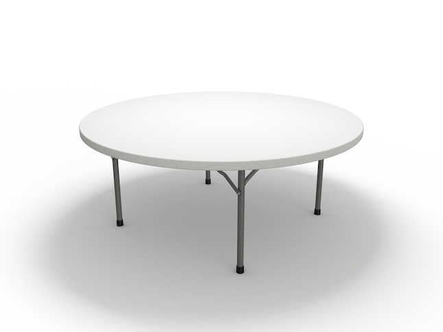 72 in. Event Series Round Folding Table - Dark Gray & White