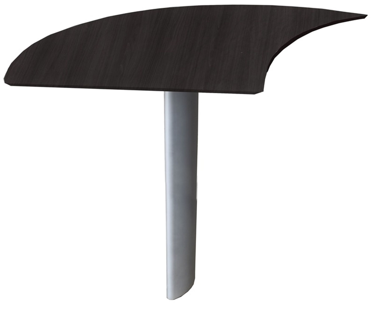 Left Medina Curved Desk Extension, Mocha - 29.5 x 47 x 28 in.