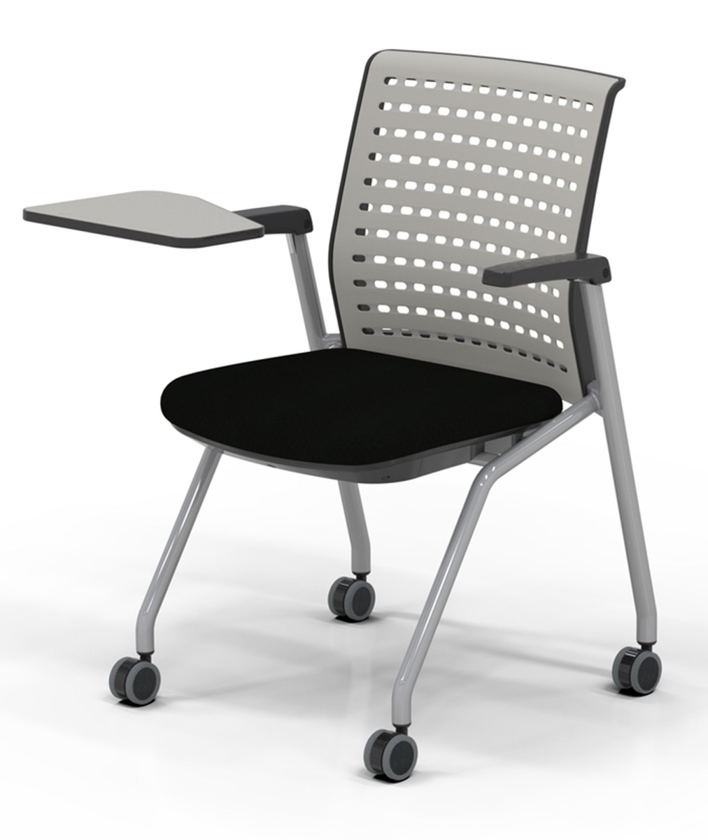 KTS3SGBLK Thesis Training Chair, Static Back with Tablet - Black, 33 x 24 x 26.25 in -  Mayline