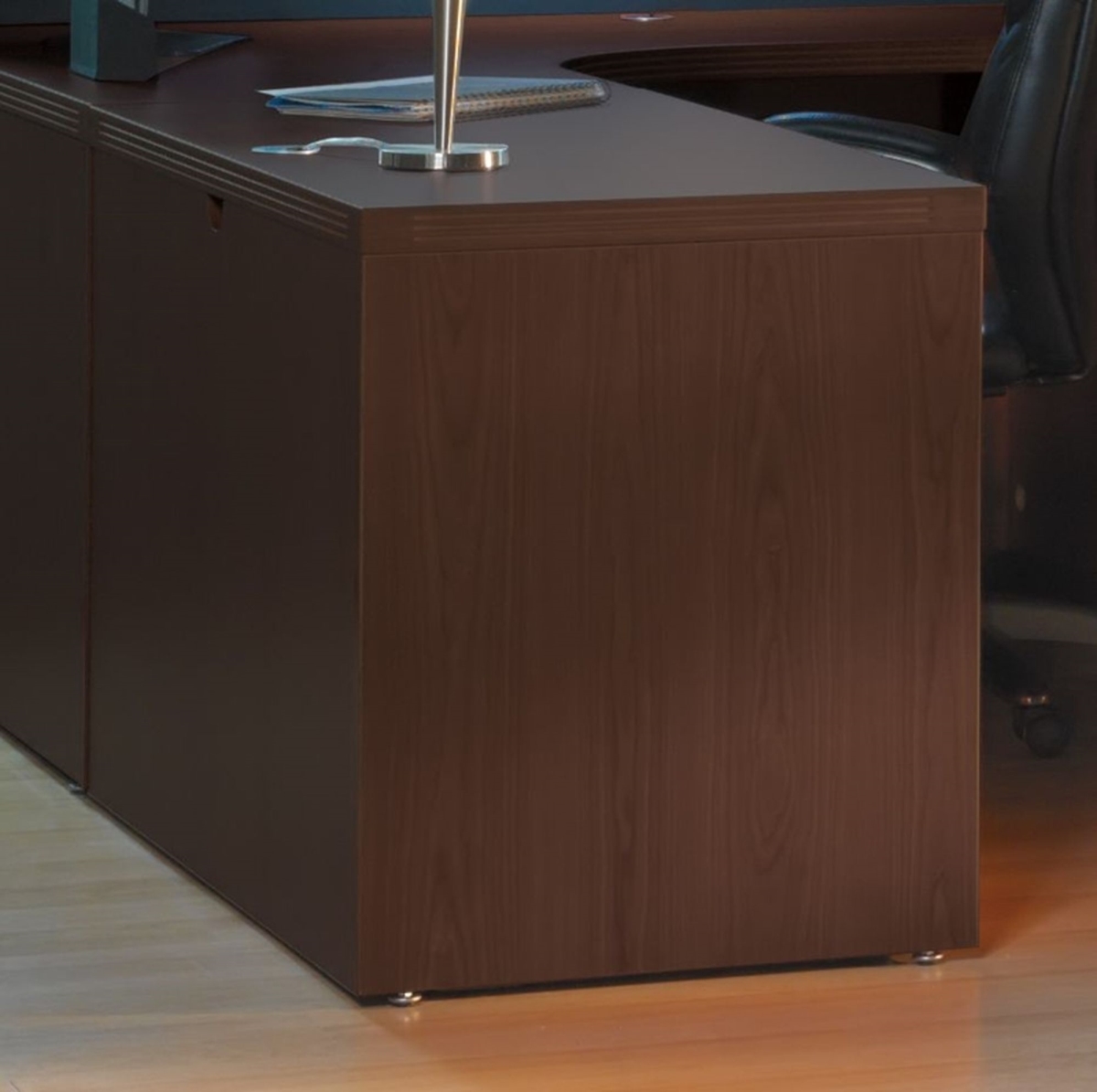 Return Shell Aberdeen Return Desk,Mocha,42"x24", 24" D X 29-1/2" H, 42" W X Mocha