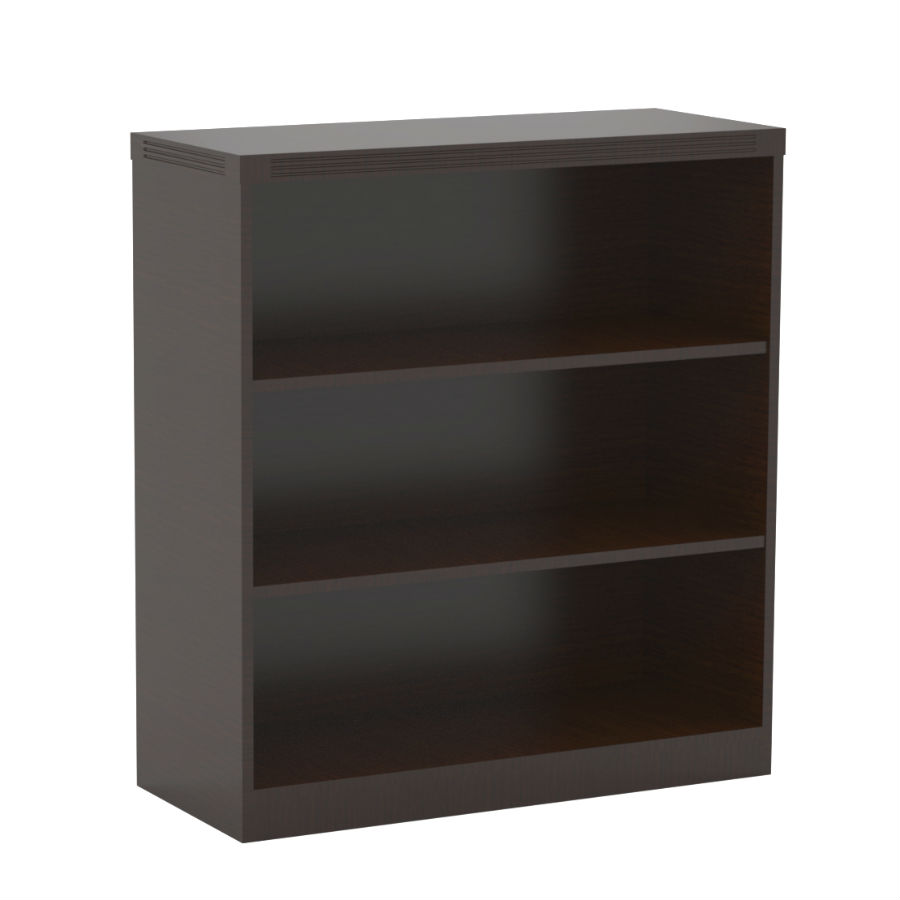 Aberdeen Series 3-Shelf Bookcase, Mocha - 39.12 x 36 x 15 in.