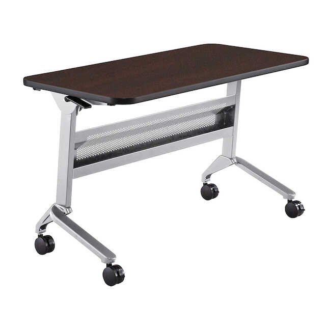 Safco LF2448TSLVLDCM Flip-N-Go Rectangular Training Table - Silver & Mocha - 29 x 48 x 24 in.