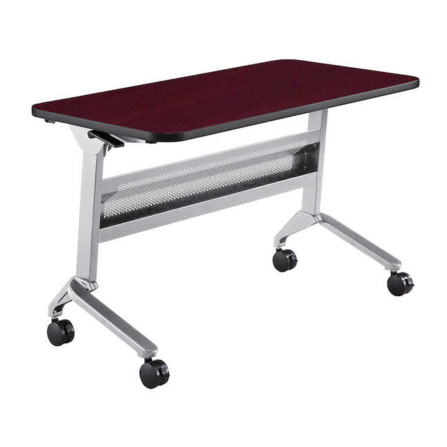 Safco LF2448TSLVRMH Flip-N-Go Rectangular Training Table - Silver & Regal Mahogany - 29 x 48 x 24 in.