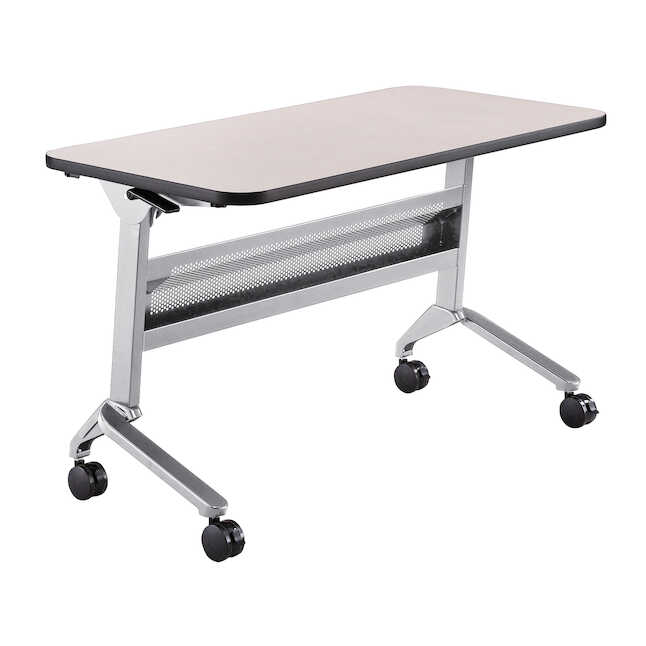 Flip-N-Go Rectangular Training Table - Silver & Folkstone - 29 x 48 x 24 in.
