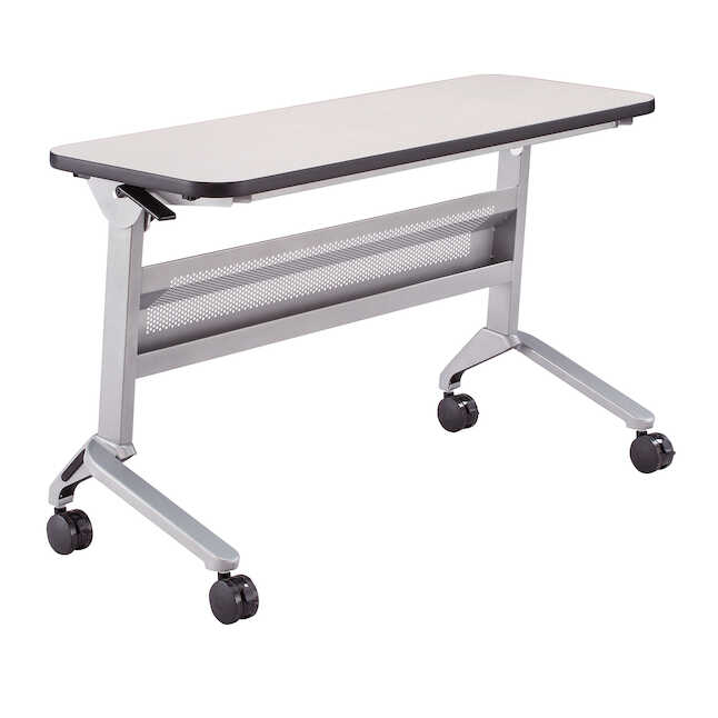 Flip-N-Go Rectangular Training Table - Silver & Folkstone - 29 x 48 x 18 in.