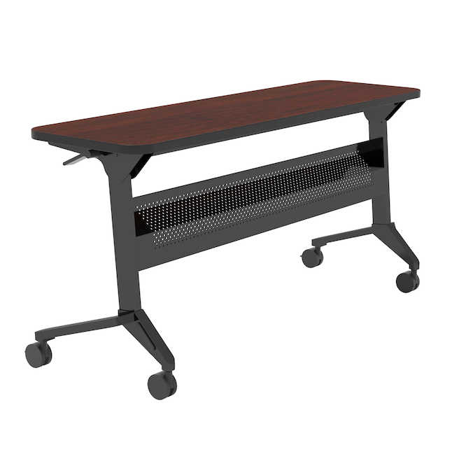 Flip-N-Go Rectangular Training Table - Black & Regal Mahogany - 29 x 60 x 18 in.